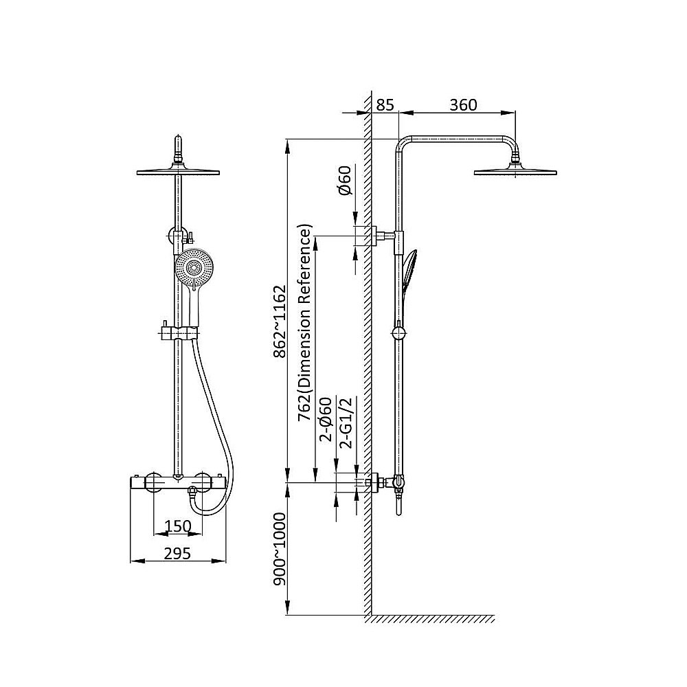 Душевая система Vincea Esse VSFS-1E0TMB черная матовая купить в интернет-магазине сантехники Sanbest