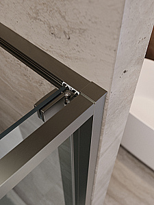 Душевая дверь Cezares LUX 120 B-FS-11-120-C-GM стекло прозрачное/профиль оружейная сталь купить в интернет-магазине Sanbest