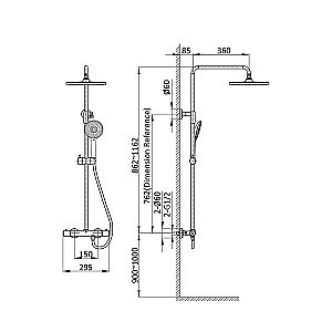 Душевая система Vincea Esse VSFS-1E0TMB черная матовая купить в интернет-магазине сантехники Sanbest
