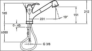 Смеситель для кухни Jacob Delafon FAIRFAX E76091-CP купить в интернет-магазине сантехники Sanbest