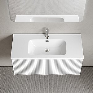 Тумба с раковиной Sancos Snob R 1.0 SNR1.0100W/CN7003 Bianco для ванной в интернет-магазине Sanbest