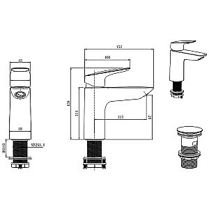 Смеситель для раковины Aquatek Вега AQ1011MB черный купить в интернет-магазине сантехники Sanbest