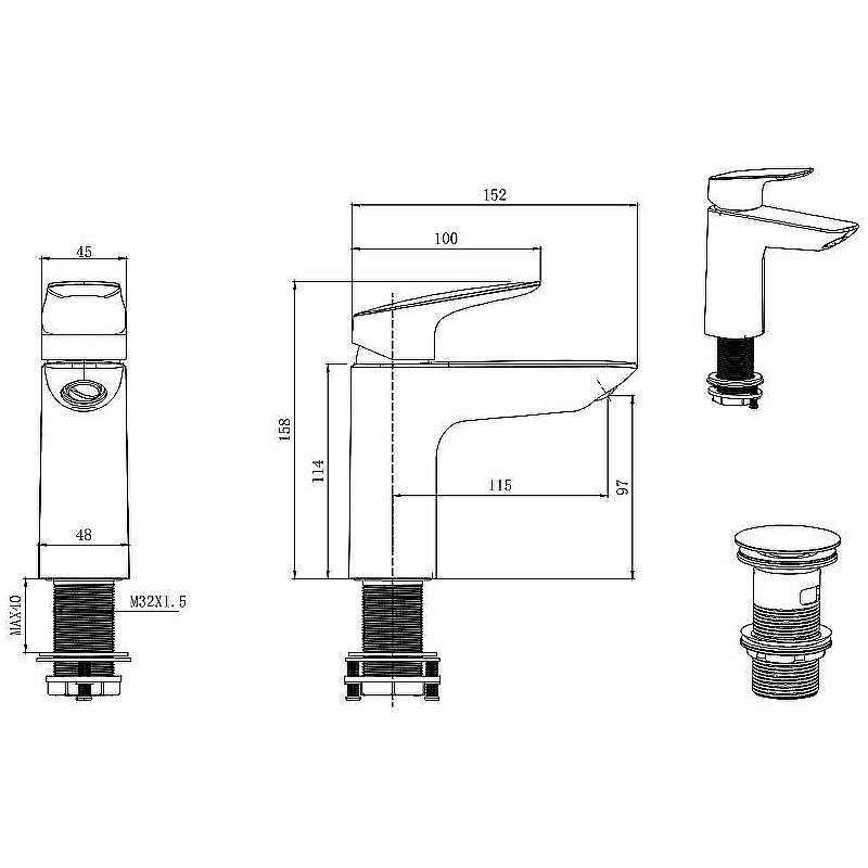 Смеситель для раковины Aquatek Вега AQ1011MB черный купить в интернет-магазине сантехники Sanbest