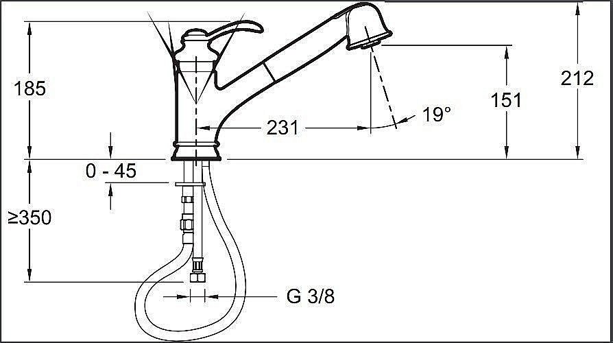 Смеситель для кухни Jacob Delafon FAIRFAX E76091-CP купить в интернет-магазине сантехники Sanbest