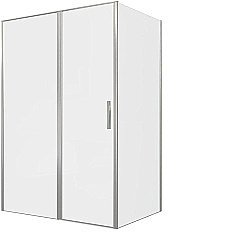 Душевой уголок Allen Brau Priority 3.31029.BA+3.31041.BA 100х80 стекло прозрачное/профиль брашированное серебро купить в интернет-магазине Sanbest