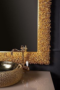 Зеркало Boheme Розочки 100 Золото в ванную от интернет-магазине сантехники Sanbest