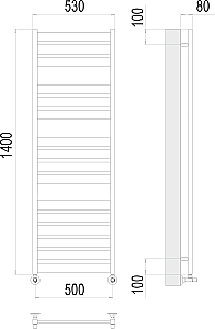 Полотенцесушитель водяной Terminus Латте П16 500х1400 4670078530721 хром купить в интернет-магазине сантехники Sanbest