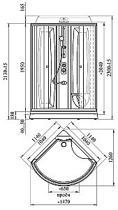 Душевая кабина Радомир Паола 114х114 без крыши, стекло прозрачное/профиль белый купить в интернет-магазине Sanbest