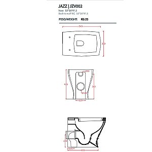 Унитаз приставной Artceram JAZZ JZV002 05 00 белый матовый купить в интернет-магазине Sanbest