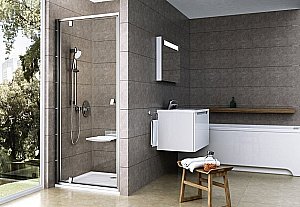 Душевая дверь Ravak Pivot PDOP1-80 профиль сатин купить в интернет-магазине Sanbest