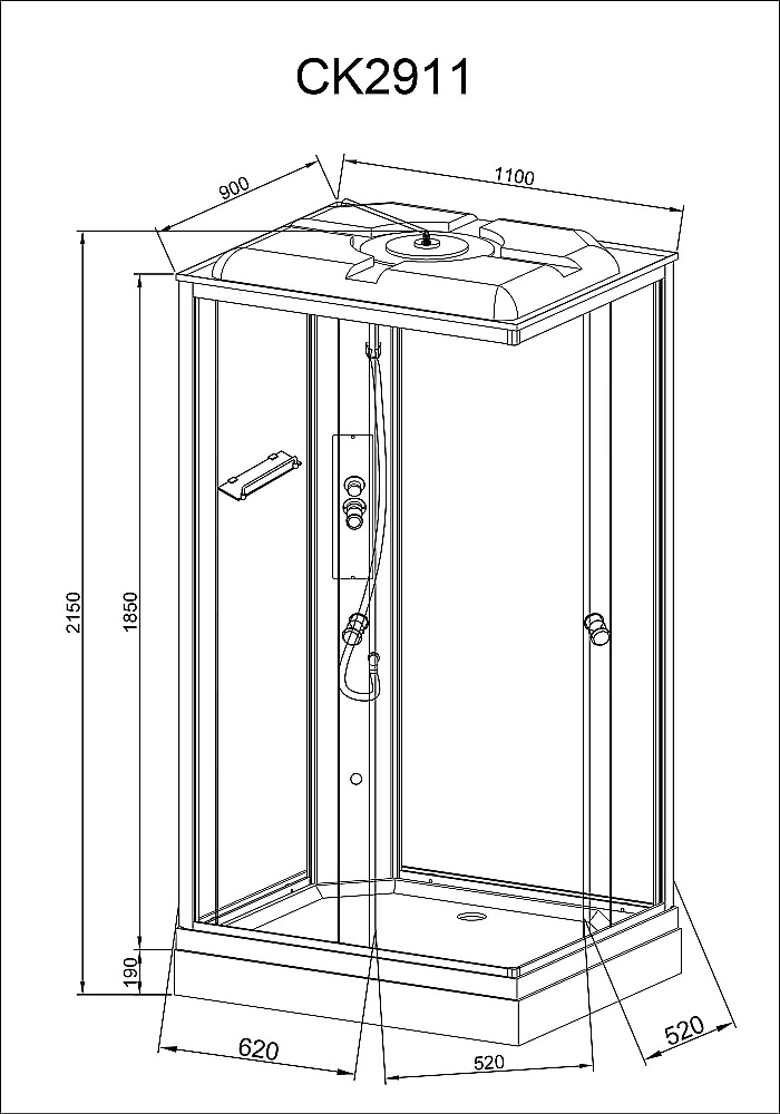 Душевая кабина AvaCan CK Серия CK2911 110х90 стандартная купить в интернет-магазине Sanbest