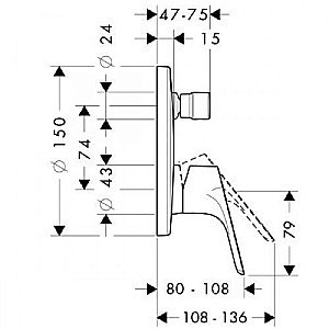 Смеситель для душа встроенный Hansgrohe Focus E2 31946000 купить в интернет-магазине сантехники Sanbest