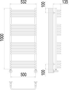 Полотенцесушитель водяной Terminus Стандарт П20 500х1000 купить в интернет-магазине сантехники Sanbest