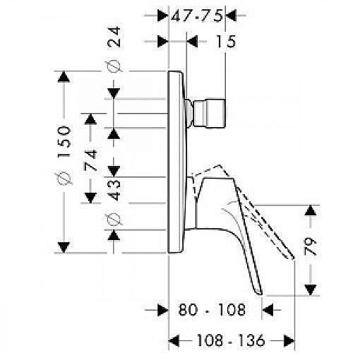 Смеситель для душа встроенный Hansgrohe Focus E2 31946000 купить в интернет-магазине сантехники Sanbest