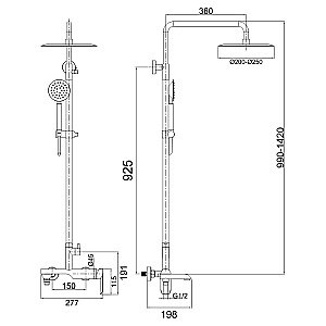 Душевая система Melana Paola Hi-tech F610605 купить в интернет-магазине сантехники Sanbest