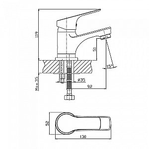 Смеситель для раковины Orange Dia M45-021cr хром купить в интернет-магазине сантехники Sanbest