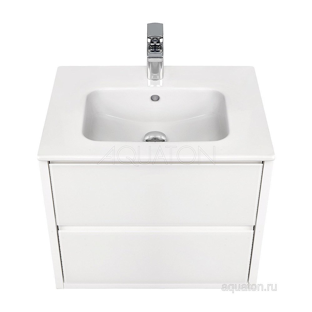 Тумба с раковиной Акватон Римини 60 белая глянцевая для ванной в интернет-магазине Sanbest