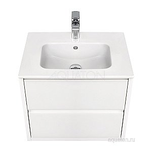 Тумба с раковиной Акватон Римини 60 белая глянцевая для ванной в интернет-магазине Sanbest