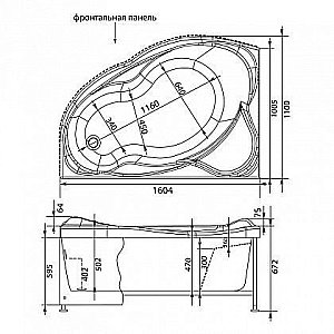 Акриловая ванна Aquanet Jamaica 160x110 к/с купить в интернет-магазине Sanbest