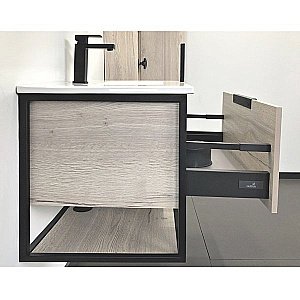 Тумба с раковиной Comforty Бонн 00-00008475 75 графит/дуб дымчатый для ванной в интернет-магазине Sanbest