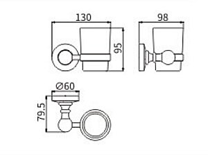 Стакан для зубных щеток CeramaLux Caps 51302 хром купить в интернет-магазине сантехники Sanbest