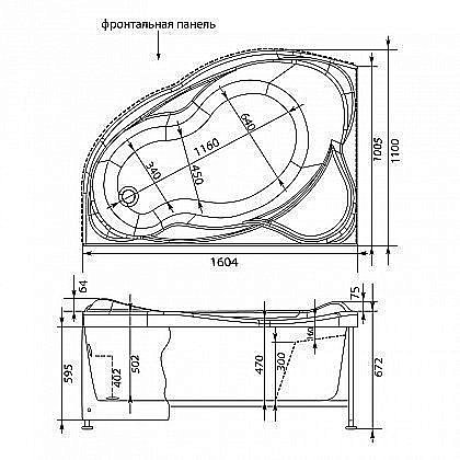 Акриловая ванна Aquanet Jamaica 160x110 к/с купить в интернет-магазине Sanbest