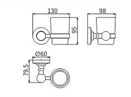 Стакан для зубных щеток CeramaLux Caps 51302 хром купить в интернет-магазине сантехники Sanbest