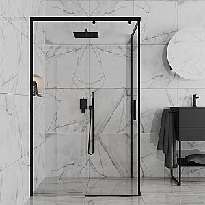 Душевой уголок PAINI Dax-R 84YO12080 120х80 стекло прозрачное/профиль черный купить в интернет-магазине Sanbest