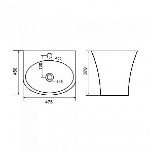 Раковина Orange 48 B07-475w белая купить в интернет-магазине Sanbest