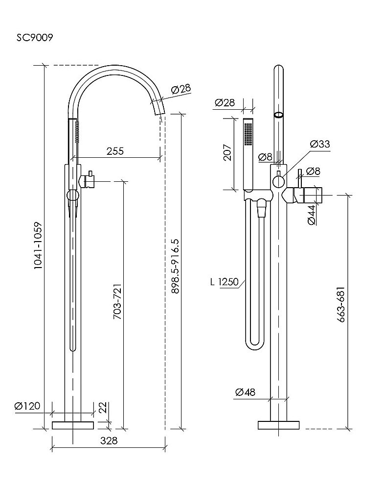 Смеситель для ванны Sancos Etna SC9009MB черный матовый купить в интернет-магазине сантехники Sanbest
