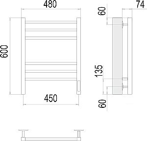 Полотенцесушитель электрический Terminus Сицилия П6 450х600 белый матовый купить в интернет-магазине сантехники Sanbest