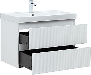 Тумба с раковиной Aquanet Альтера 337156 80 белый матовый для ванной в интернет-магазине Sanbest