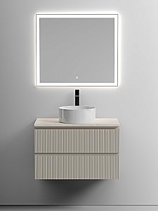 Тумба с раковиной Sancos SNOB T 80 со столешницей, бежевая матовая для ванной в интернет-магазине Sanbest