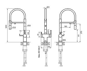 Смеситель для кухни Paulmark Gravity Gr213888-BS нержавеющая сталь купить в интернет-магазине сантехники Sanbest