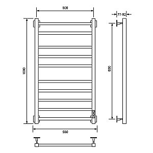 Полотенцесушитель электрический Veconi Barro-B B10050B-B черный купить в интернет-магазине сантехники Sanbest