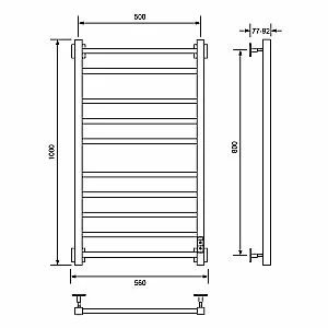 Полотенцесушитель электрический Veconi Barro-B B10050B-B черный купить в интернет-магазине сантехники Sanbest