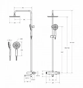 Душевая система Cezares STYLUS-CVD-01 хром купить в интернет-магазине сантехники Sanbest