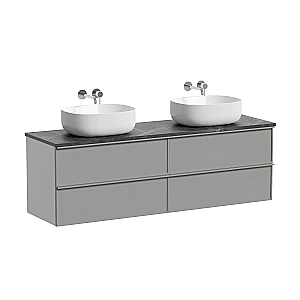 Тумба с раковиной и столешницей Sancos Velta 160 VL80WG+CN5001 теплый серый матовый/раковина белая для ванной в интернет-магазине Sanbest