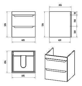 Тумба с раковиной Misty Бриз - 50 П-Бри-09050-012Я белая для ванной в интернет-магазине Sanbest