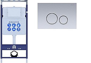 Инсталляция для унитаза Aquatek Easy Fix INS-0000010 с кнопкой KDI-0000019 хром матовый/хром купить в интернет-магазине сантехники Sanbest