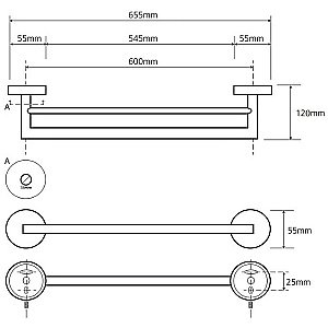 Полотенцедержатель Bemeta Sablo 160204052 золото купить в интернет-магазине сантехники Sanbest