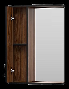 Зеркало со шкафом Misty Кедр 50 П-Кед04050-011 черный/орех в ванную от интернет-магазине сантехники Sanbest