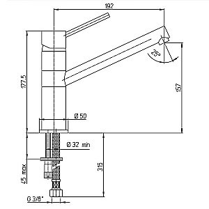 Смеситель для кухни PAINI Cox 78CR573KM хром купить в интернет-магазине сантехники Sanbest