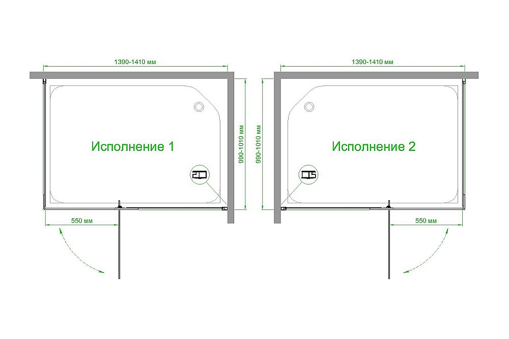 Душевой уголок Royal Bath HPVD RB1140HPVD-T-BL 140х100 прозрачное стекло/профиль черный купить в интернет-магазине Sanbest