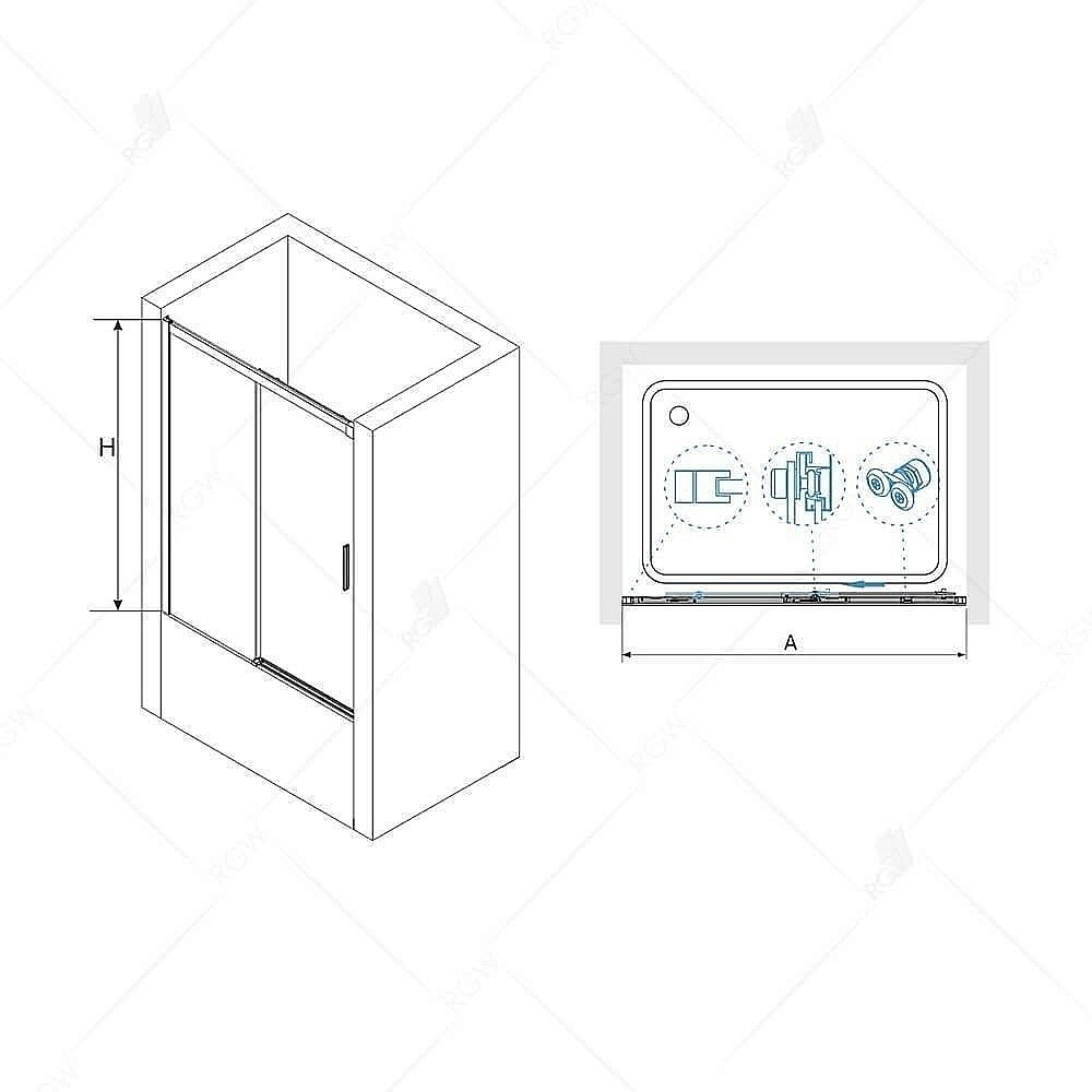 Шторка для ванны RGW SC-45B 180x150 купить в интернет-магазине Sanbest