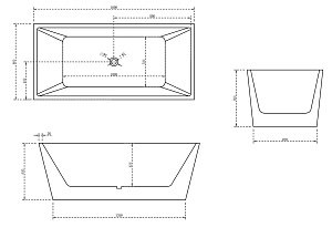 Ванна акриловая отдельностоящая ABBER AB9224-1.6 160x80 купить в интернет-магазине Sanbest