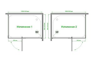 Душевой уголок Royal Bath HPVD RB1140HPVD-T-BL 140х100 прозрачное стекло/профиль черный купить в интернет-магазине Sanbest