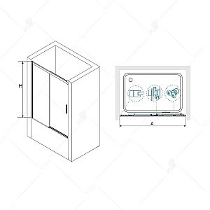 Шторка для ванны RGW SC-45B 180x150 купить в интернет-магазине Sanbest