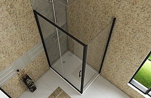 Душевой уголок Bravat BLACKLINE BS120.3101B 80х120 стекло прозрачное/профиль черный купить в интернет-магазине Sanbest