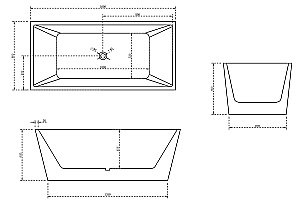 Ванна акриловая отдельностоящая ABBER AB9224-1.6 160x80 купить в интернет-магазине Sanbest